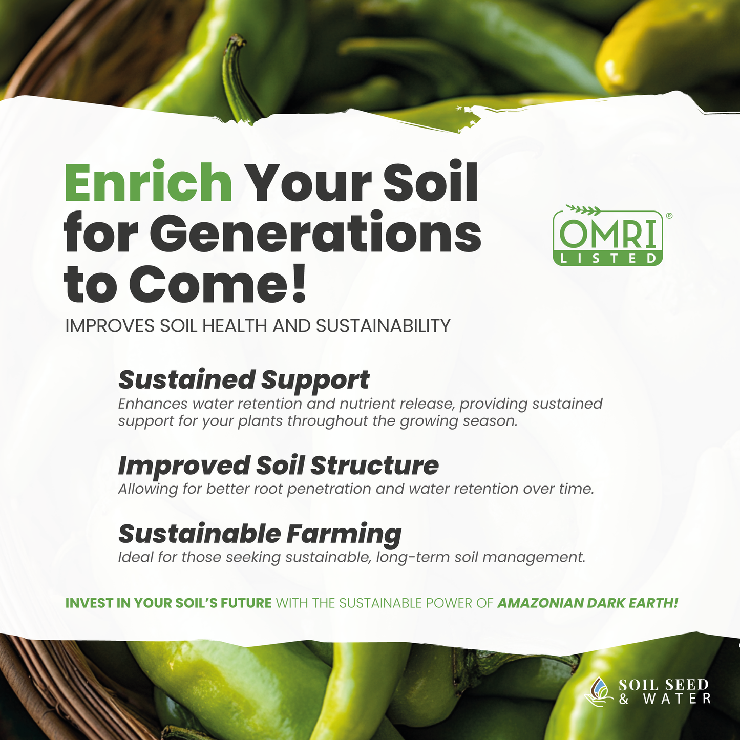 Amazonian Dark Earth Biochar & Minerals Organic Soil Amendment Fertilizer