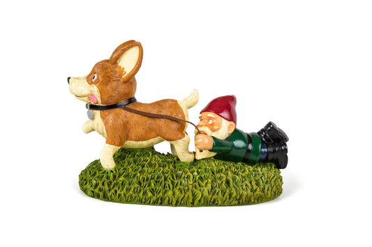 Decor - Dog Pulling Gnome