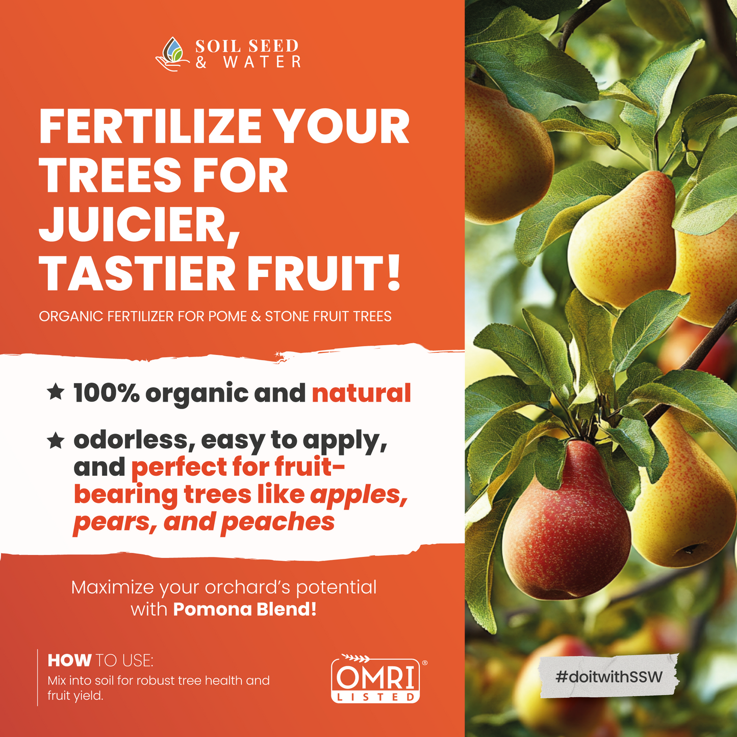 Pomona Blend for Pome & Stone Fruit Trees Concentrated Organic Soil Amendment Fertilizer