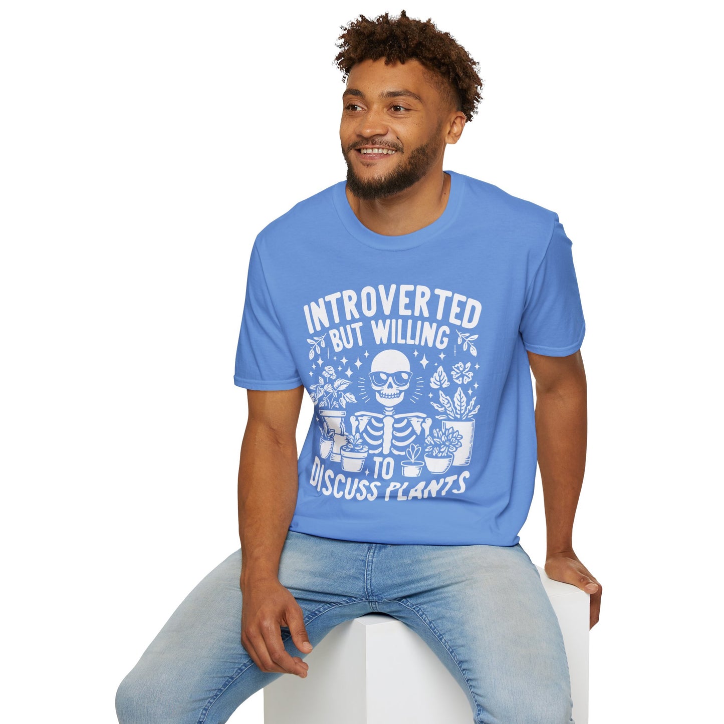 Introverted But Willing to Discuss Plants T-Shirt | Skeleton Plant Lover Tee