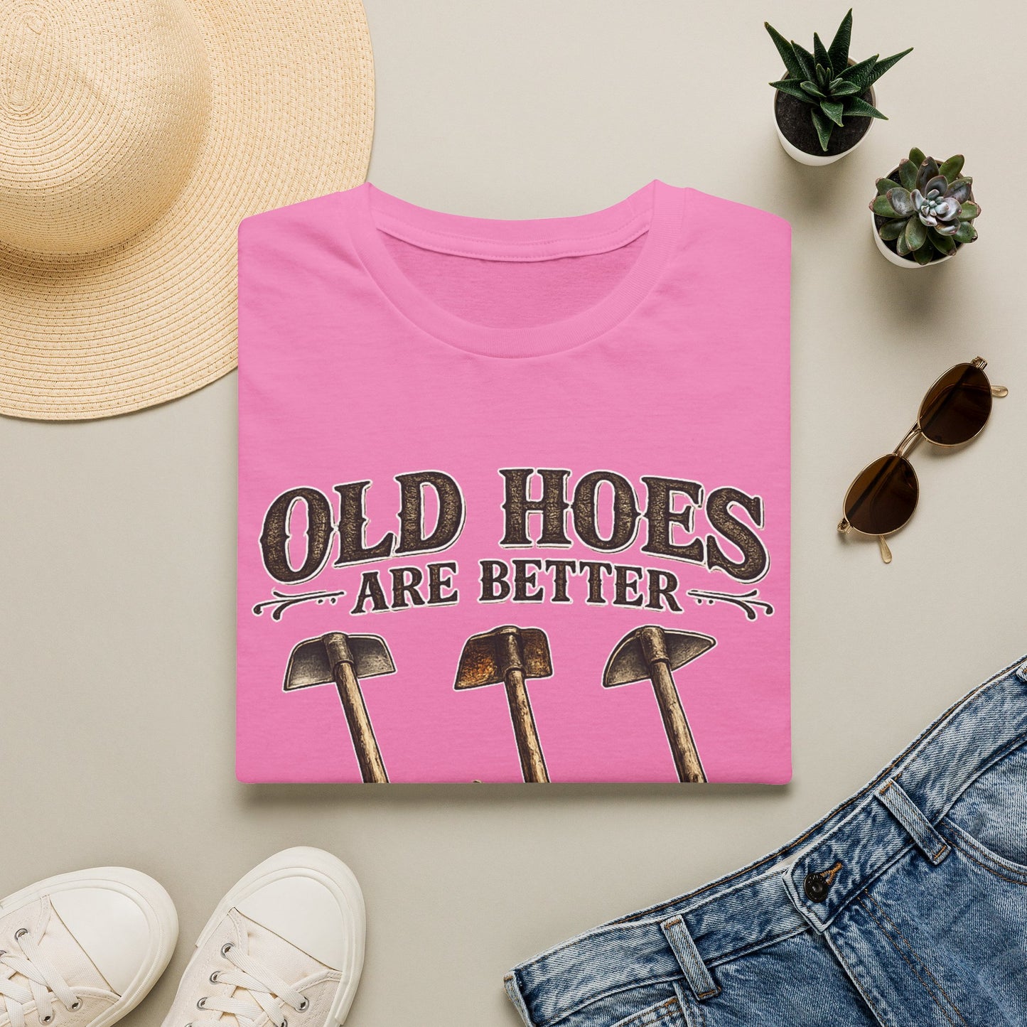 Old Hoes Are Better T-Shirt | Gardening Shovels, Funny Dirt Lover Tee
