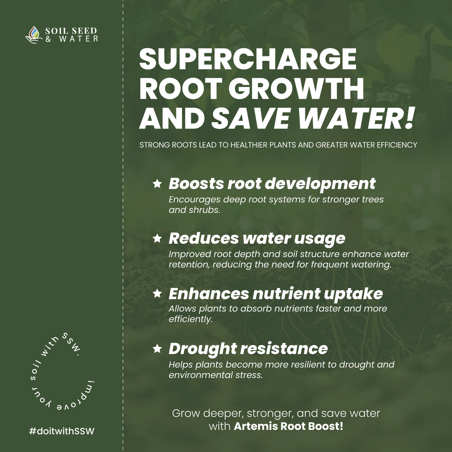 Artemis RootBoost Concentrated Organic Soil Amendment Fertilizer for Trees & Shrubs