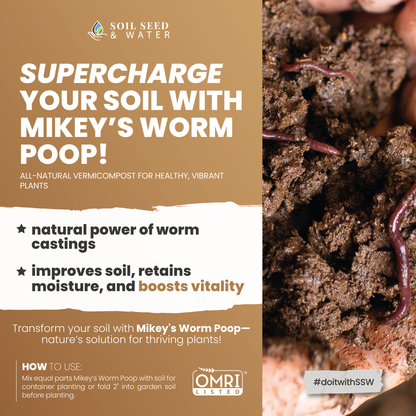 Mikey's Worm Poop Organic Dairy Vermicompost Worm Castings