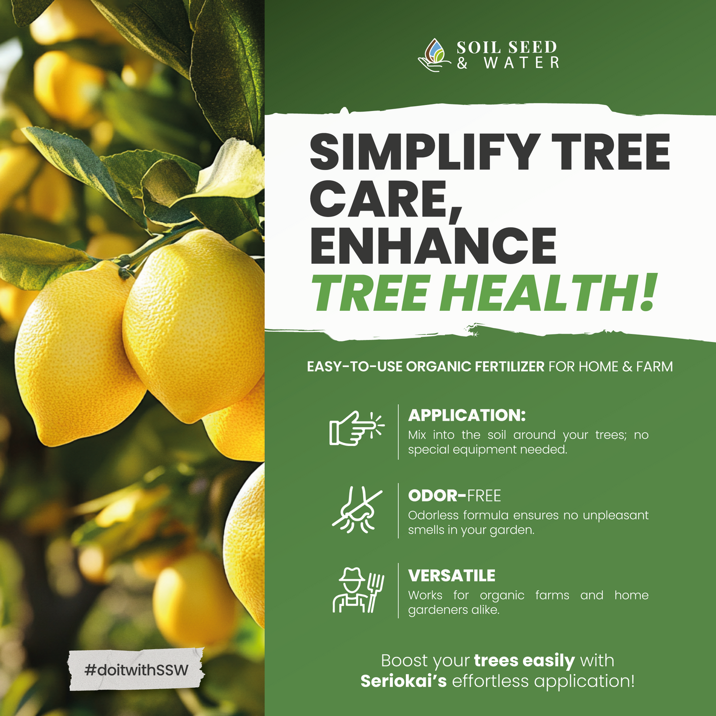 Seriokai's Secret Blend for Avocado and Citrus Trees Concentrated Organic Soil Amendment Fertilizer